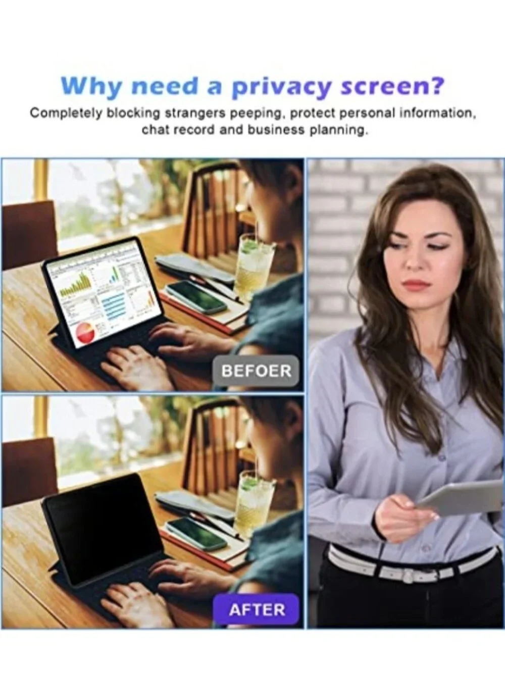 FILMEXT iPad 10th Generation Privacy Screen Protector iPad 10.9 2022, Magnetic A